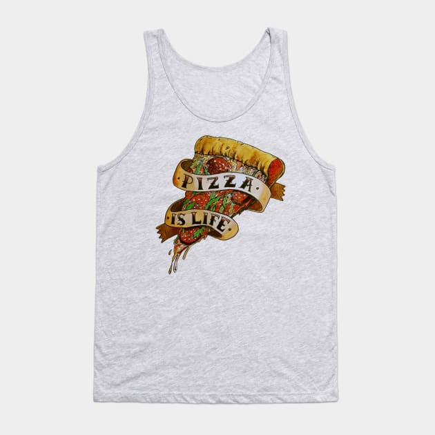 Pizza Is Life Tank Top by miskel